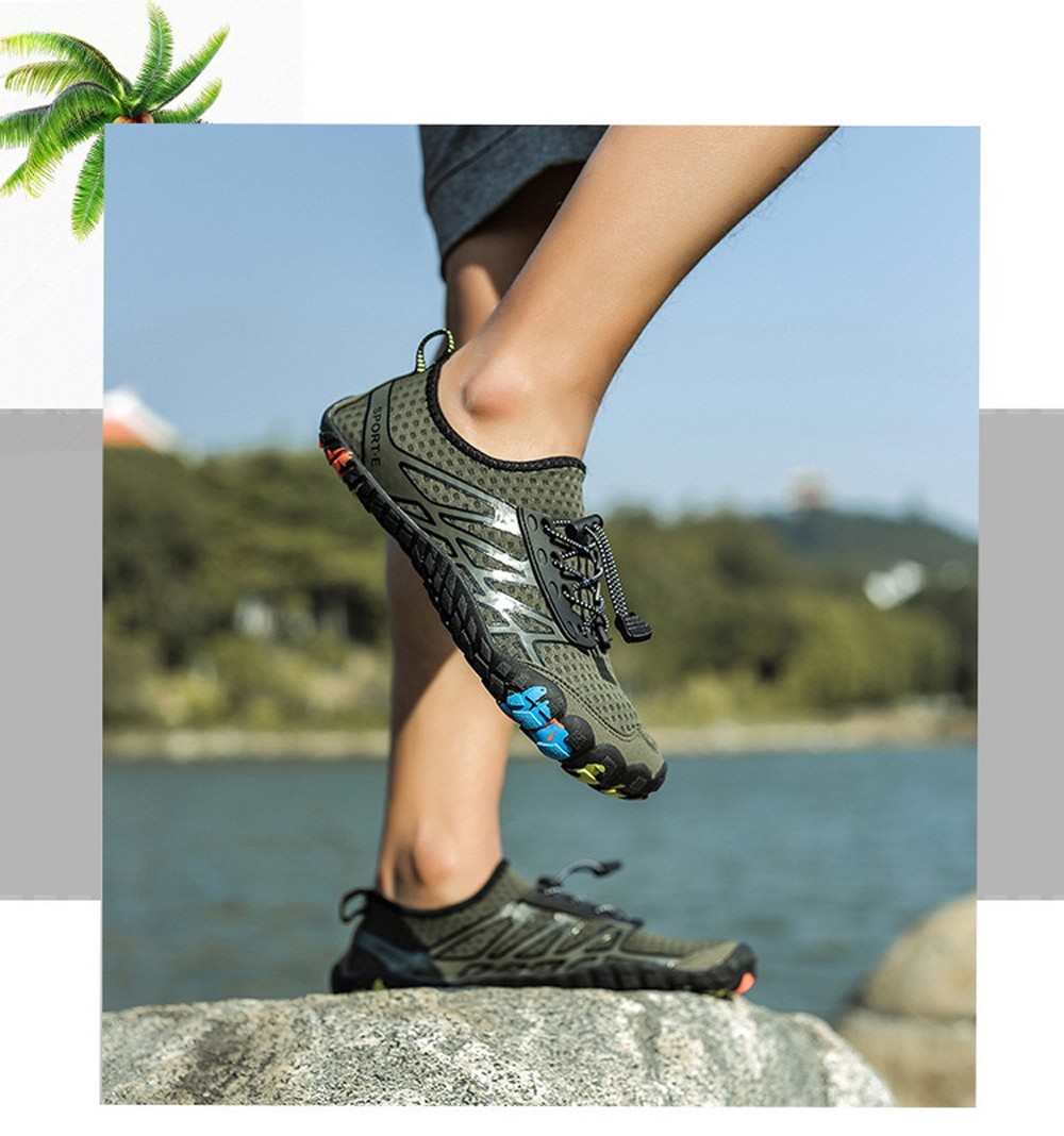 Outdoor Five Fingers Wading Hiking Couple Beach Shoes Quick-drying Snorkeling Swimming Upstream Men Shoes - Army Green EU 47